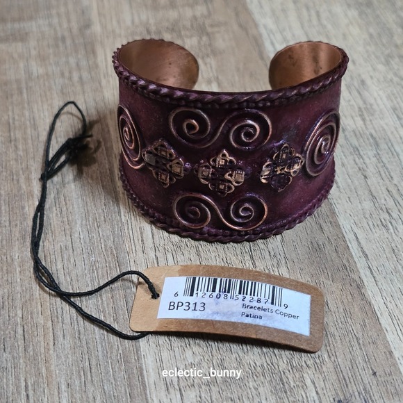 Anju Jewelry Jewelry - Anju Handcrafted Patina Copper Cuff Bracelet Artisan Boho BP313